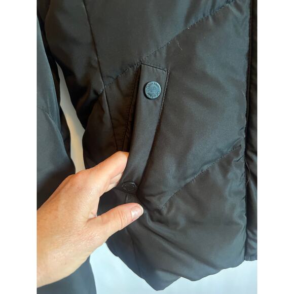 Calvin Klein Black Puffy Down Fleece-Lined Hooded Coat, Womens Black Size Large - Picture 5 of 15